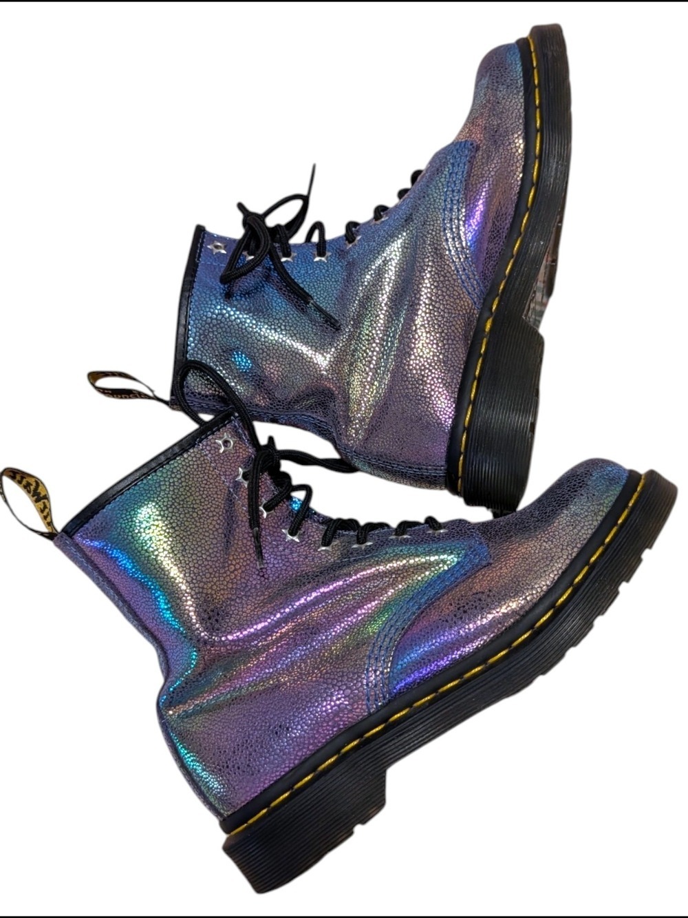 Dr. Martens Iridescent Purple-Black Lace-Up Boots - Women's - Picture 3 of 11